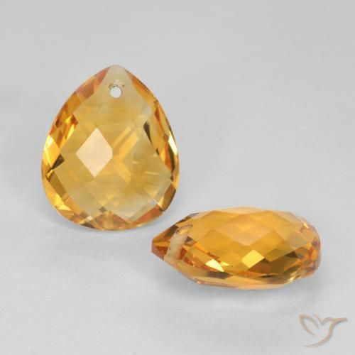 Gemas de Citrino Dorado oscuro natural de 7.49 ct, En forma de pera, VVS-VS