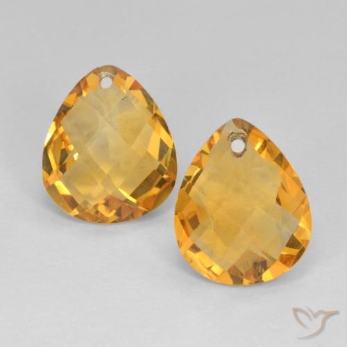 6.71ctw Natural Dorado oscuro Citrino, En forma de pera, VVS-VS
