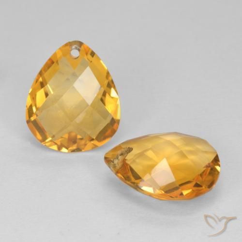 Gemas de Citrino Dorado oscuro natural de 6.71 ct, En forma de pera, VVS-VS