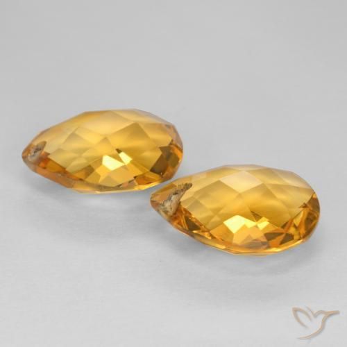 Gemas de Citrino Dorado oscuro natural de 6.71 ct, En forma de pera, VVS-VS