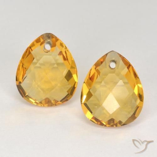 7.19ctw Natural Dorado oscuro Citrino, En forma de pera, VVS-VS