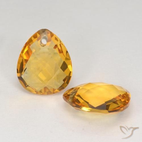 Gemas de Citrino Dorado oscuro natural de 7.19 ct, En forma de pera, VVS-VS