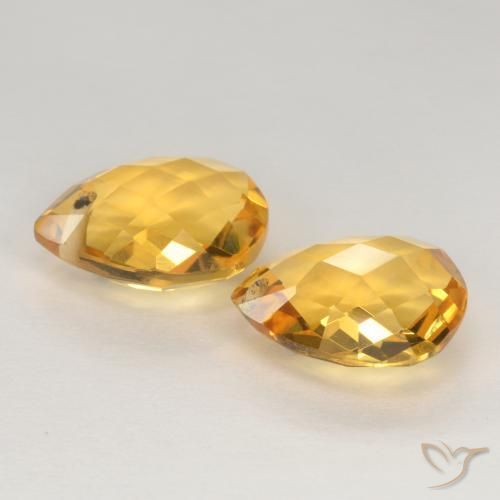 Gemas de Citrino Naranja dorado intenso natural de 7.25 ct, En forma de pera, VVS-VS