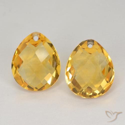 7.58ctw Natural Dorado oscuro medio Citrino, En forma de pera, VVS-VS
