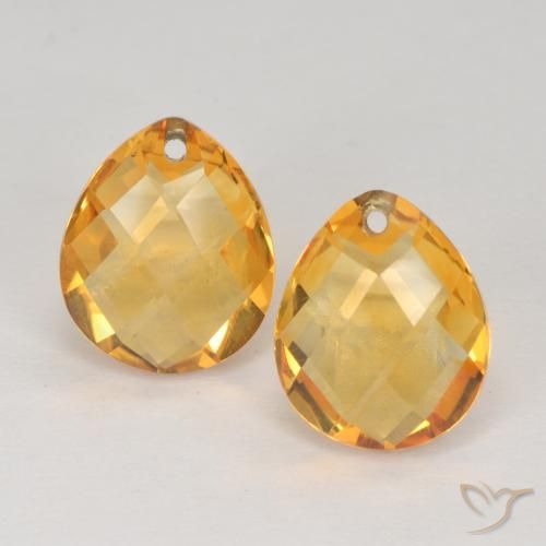 7.42ctw Natural Dorado naranja Citrino, En forma de pera, VVS-VS