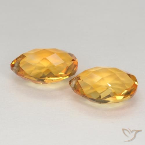 Gemas de Citrino Dorado naranja natural de 7.42 ct, En forma de pera, VVS-VS