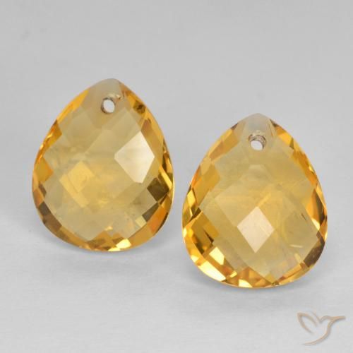 6.99ctw Natural Naranja dorado intenso Citrino, En forma de pera, VVS-VS