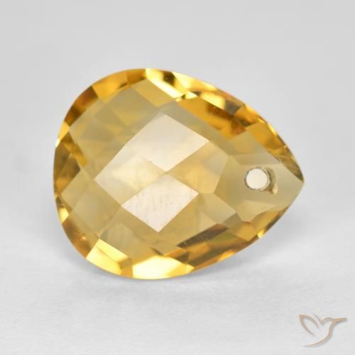 Citrino Dorado oscuro medio natural de 3.69 ct, En forma de pera, VVS-VS