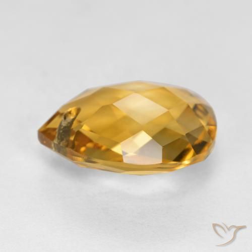 Citrino Dorado oscuro medio natural de 3.69 ct, En forma de pera, VVS-VS