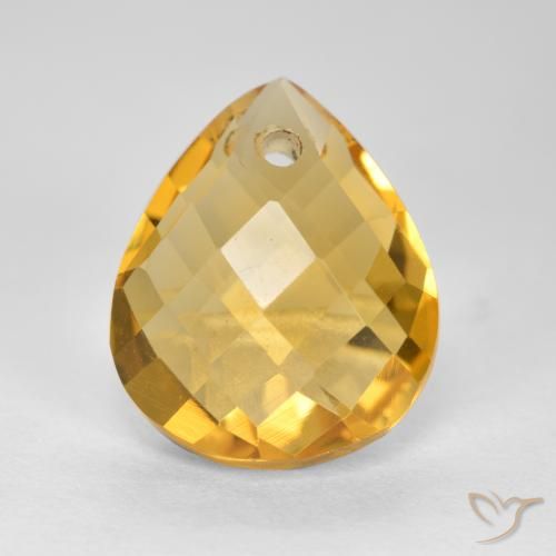 3.82ct Natural Dorado oscuro medio Citrino, En forma de pera, VVS-VS
