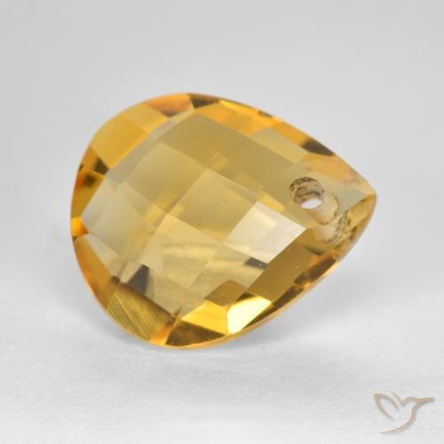Citrino Dorado oscuro medio natural de 3.82 ct, En forma de pera, VVS-VS