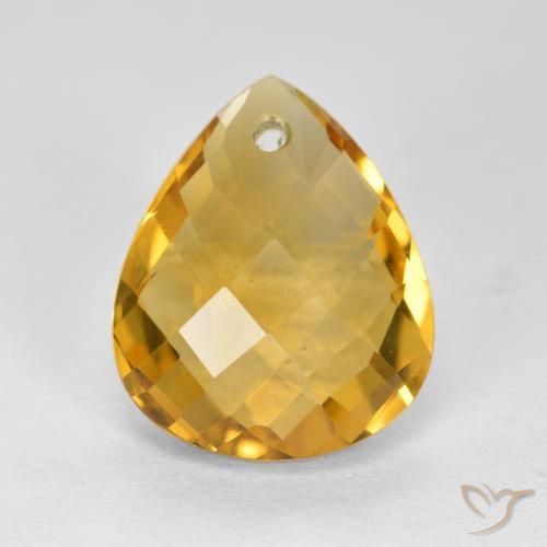 3.38ct Natural Dorado oscuro medio Citrino, En forma de pera, VVS-VS