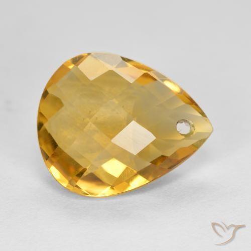 Citrino Dorado oscuro medio natural de 3.38 ct, En forma de pera, VVS-VS