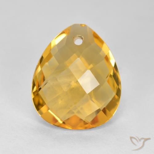 3.37ct Natural Naranja dorado intenso Citrino, En forma de pera, VVS-VS
