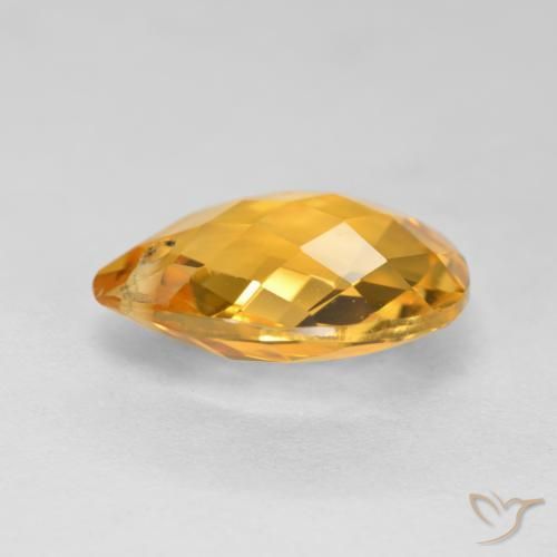 Citrino Naranja dorado intenso natural de 3.37 ct, En forma de pera, VVS-VS