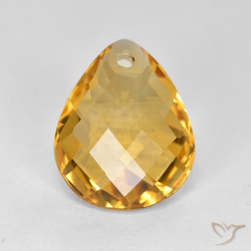 3.45ct Natural Dorado oscuro Citrino, En forma de pera, VVS-VS
