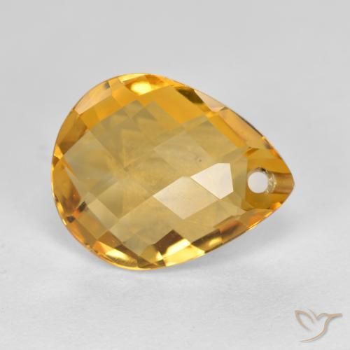 Citrino Dorado oscuro natural de 3.45 ct, En forma de pera, VVS-VS