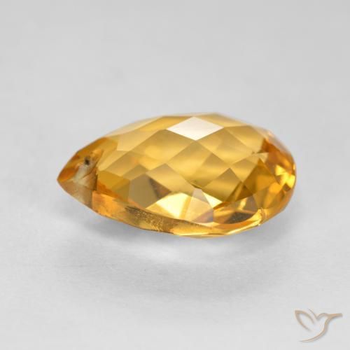 Citrino Dorado oscuro natural de 3.45 ct, En forma de pera, VVS-VS