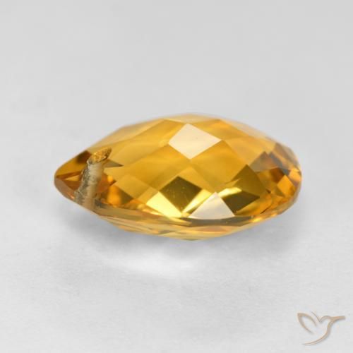 Citrino Dorado oscuro natural de 3.28 ct, En forma de pera, VVS-VS