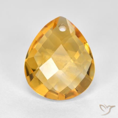3.60ct Natural Dorado naranja Citrino, En forma de pera, VVS-VS
