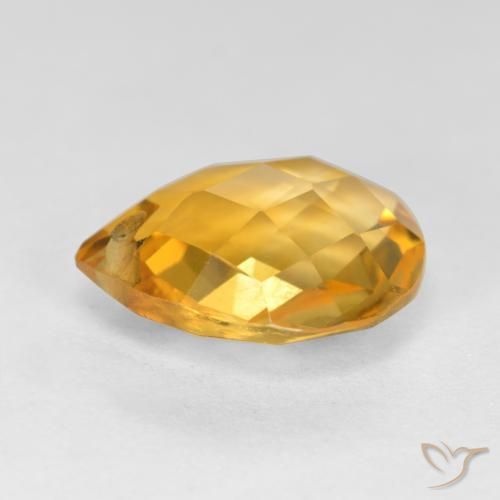 Citrino Dorado naranja natural de 3.60 ct, En forma de pera, VVS-VS