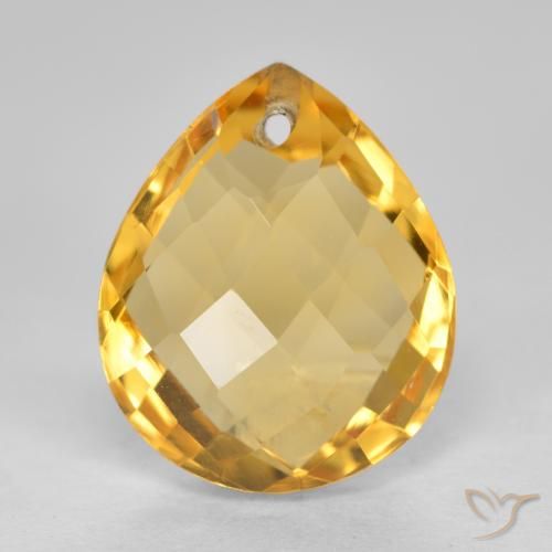 3.82ct Natural Dorado oscuro medio Citrino, En forma de pera, VVS-VS