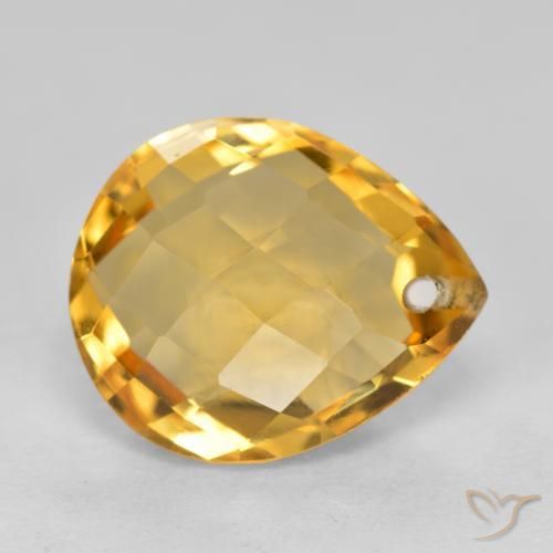 Citrino Dorado oscuro medio natural de 3.82 ct, En forma de pera, VVS-VS