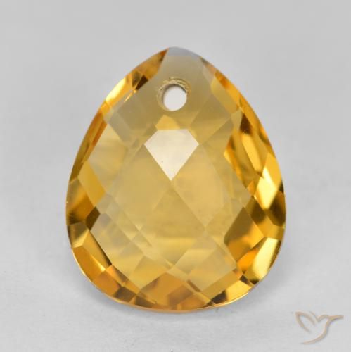 3.37ct Natural Naranja dorado intenso Citrino, En forma de pera, VVS-VS