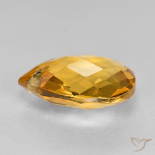 Citrino Naranja dorado intenso natural de 3.37 ct, En forma de pera, VVS-VS