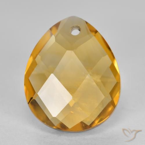 3.75ct Natural Dorado naranja Citrino, En forma de pera, VVS-VS