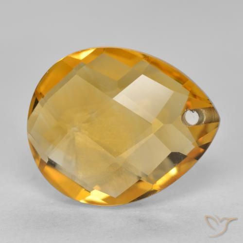 Citrino Dorado naranja natural de 3.75 ct, En forma de pera, VVS-VS
