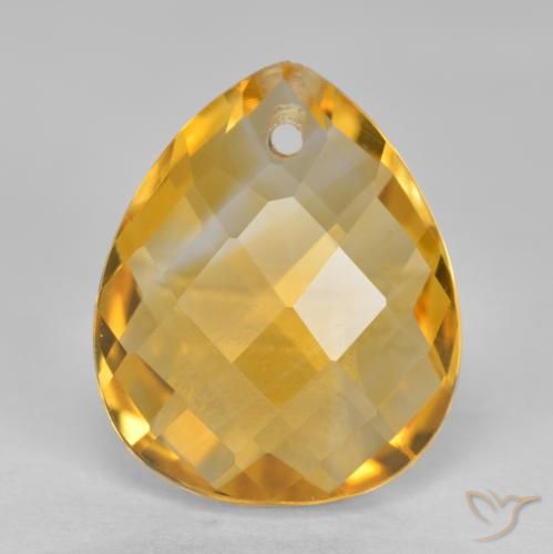 3.60ct Natural Naranja dorado intenso Citrino, En forma de pera, VVS-VS