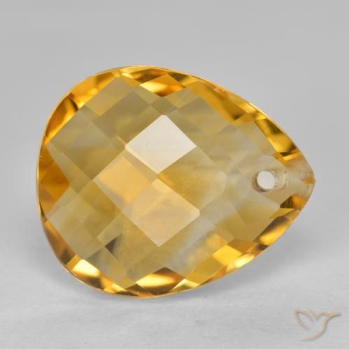 Citrino Naranja dorado intenso natural de 3.60 ct, En forma de pera, VVS-VS
