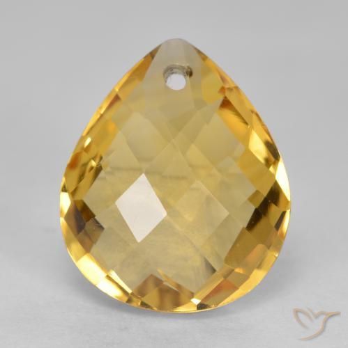 3.44ct Natural Dorado oscuro medio Citrino, En forma de pera, VVS-VS