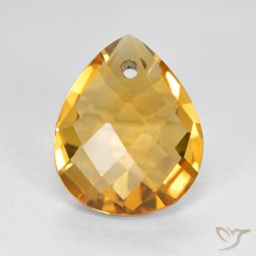 3.68ct Natural Naranja dorado intenso Citrino, En forma de pera, VVS-VS