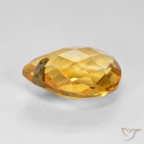 Citrino Naranja dorado intenso natural de 3.68 ct, En forma de pera, VVS-VS
