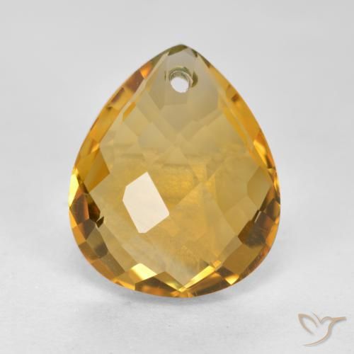 3.83ct Natural Naranja dorado intenso Citrino, En forma de pera, VVS-VS