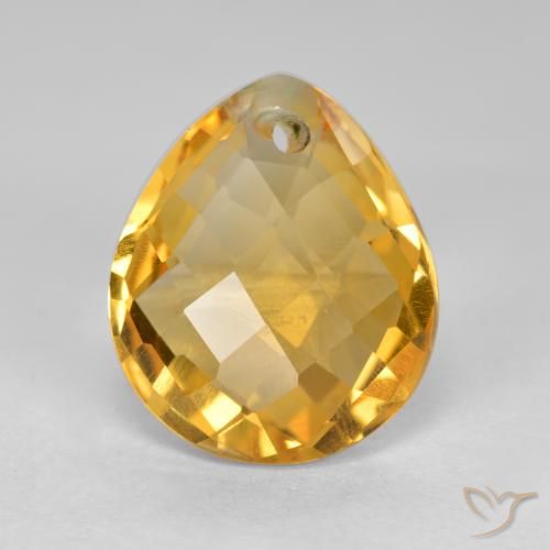3.50ct Natural Dorado naranja claro medio Citrino, En forma de pera, VVS-VS