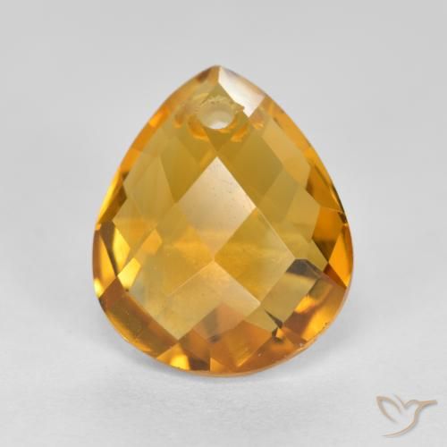 3.81ct Natural Naranja dorado intenso Citrino, En forma de pera, VVS-VS