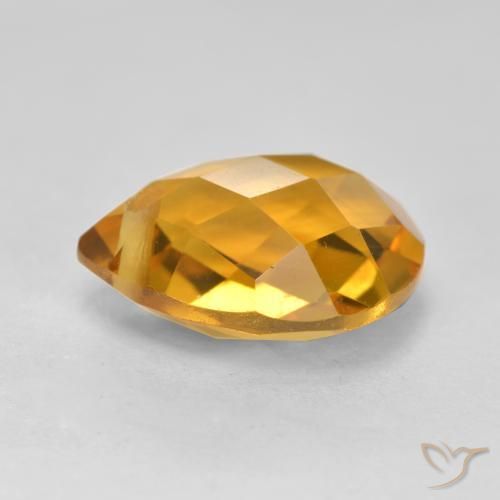 Citrino Naranja dorado intenso natural de 3.81 ct, En forma de pera, VVS-VS