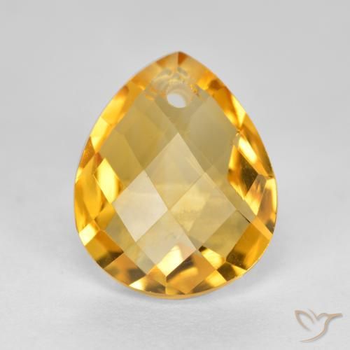 3.88ct Natural Naranja dorado Citrino, En forma de pera, VVS-VS
