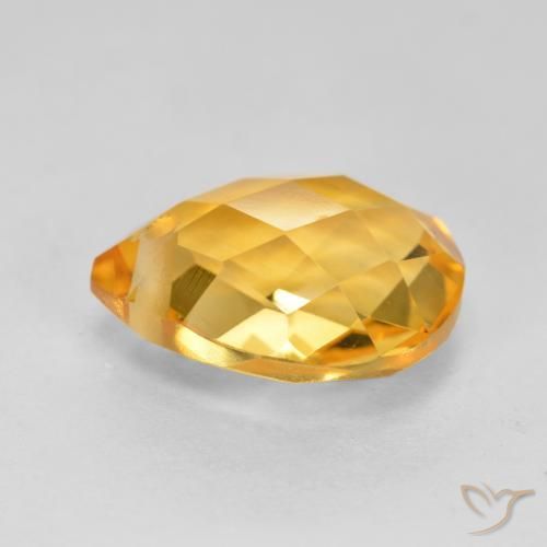 Citrino Naranja dorado natural de 3.88 ct, En forma de pera, VVS-VS