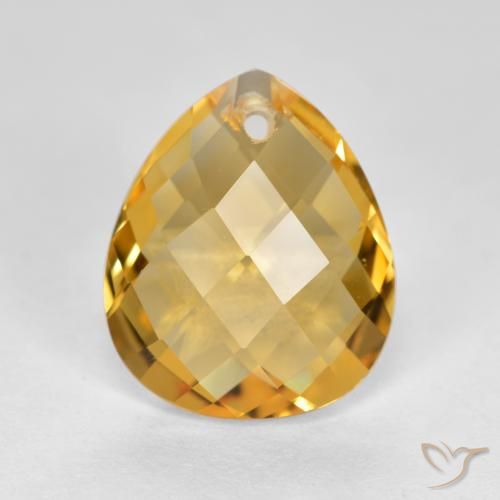 3.47ct Natural Dorado oscuro medio Citrino, En forma de pera, VVS-VS