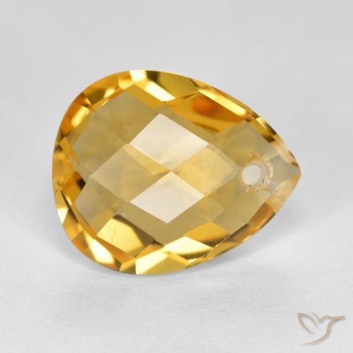 Citrino Dorado oscuro medio natural de 3.61 ct, En forma de pera, VVS-VS