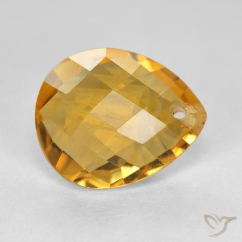 Citrino Dorado naranja natural de 3.82 ct, En forma de pera, VVS-VS