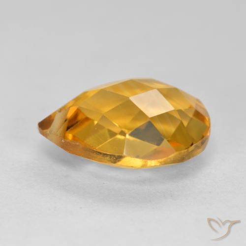 Citrino Dorado naranja natural de 3.82 ct, En forma de pera, VVS-VS
