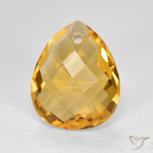3.53ct Natural Dorado naranja claro medio Citrino, En forma de pera, VVS-VS