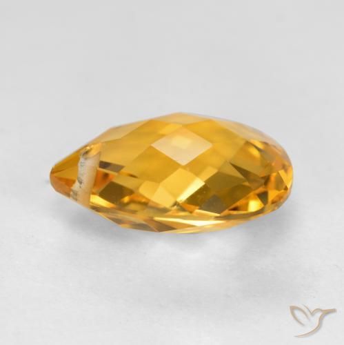Citrino Dorado naranja claro medio natural de 3.53 ct, En forma de pera, VVS-VS