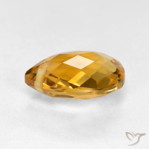 Citrino Dorado oscuro medio natural de 3.73 ct, En forma de pera, VVS-VS