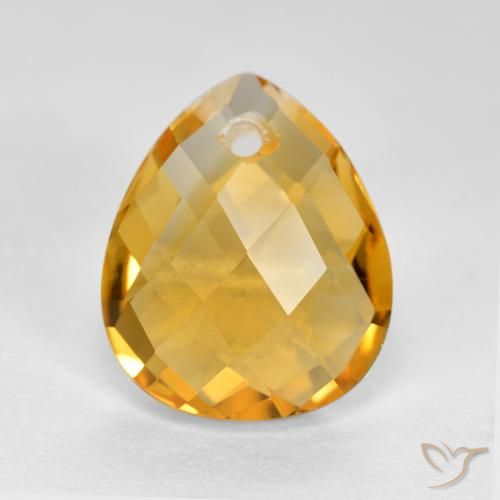 3.53ct Natural Naranja dorado intenso Citrino, En forma de pera, VVS-VS